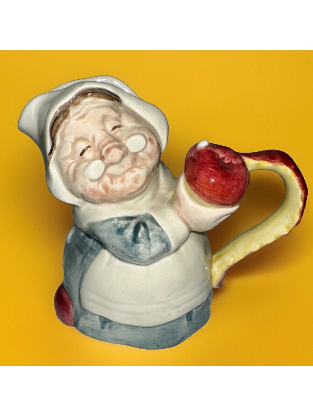 Vtg 1990 FRITZ & FLOYD 4 3/4" Pilgrim’s Promise Granny Thanksgiving Creamer